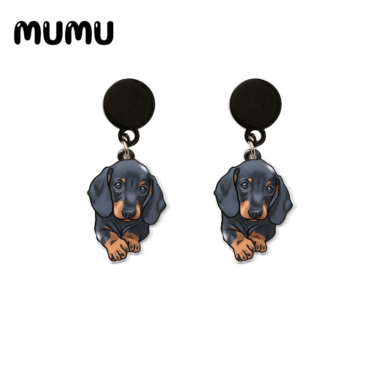 New Dachshund Drop Earrings