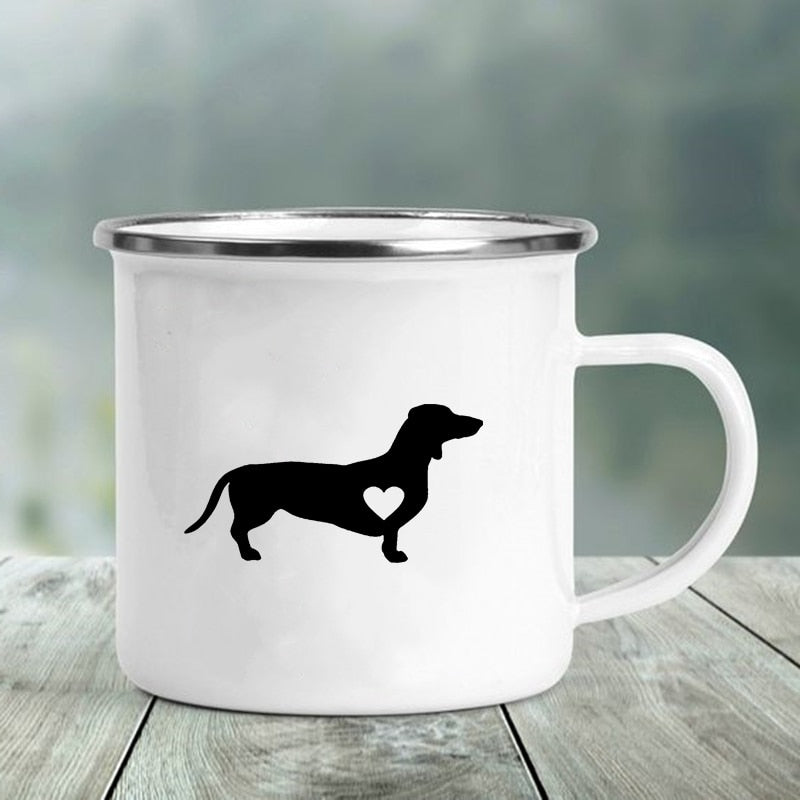 Enamel Cups for Dachshund People! They are going to want this one!