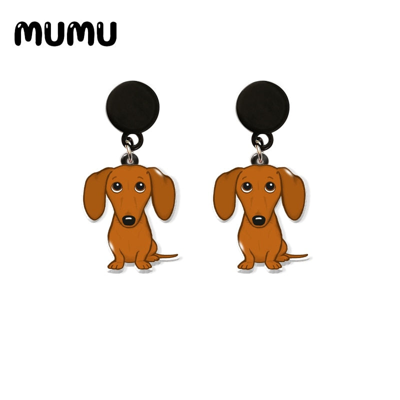 New Dachshund Drop Earrings