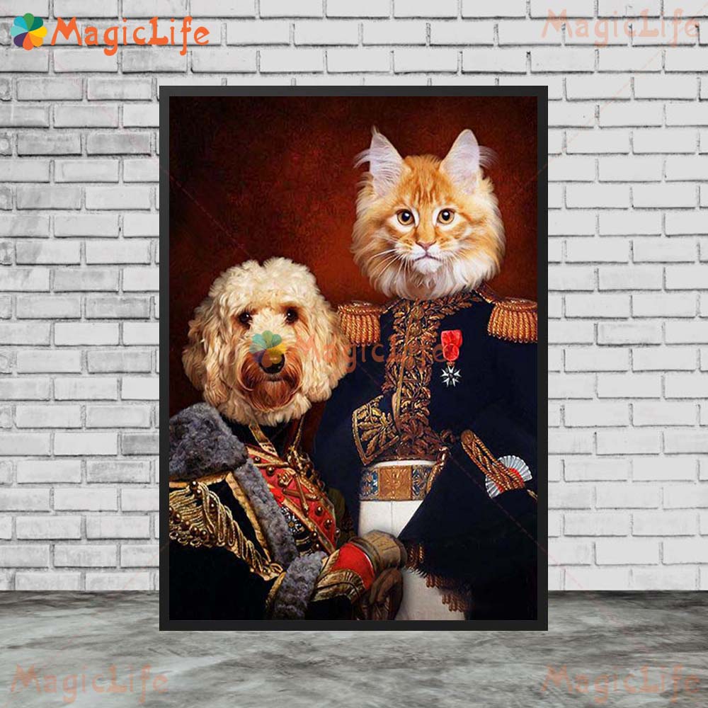 Pet Buddies - Use photos of your Favorite duos + and Personalize an Amazing Canvas Portrait!