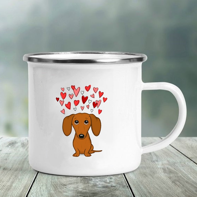 Enamel Cups for Dachshund People! They are going to want this one!