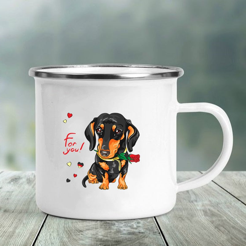 Enamel Cups for Dachshund People! They are going to want this one!