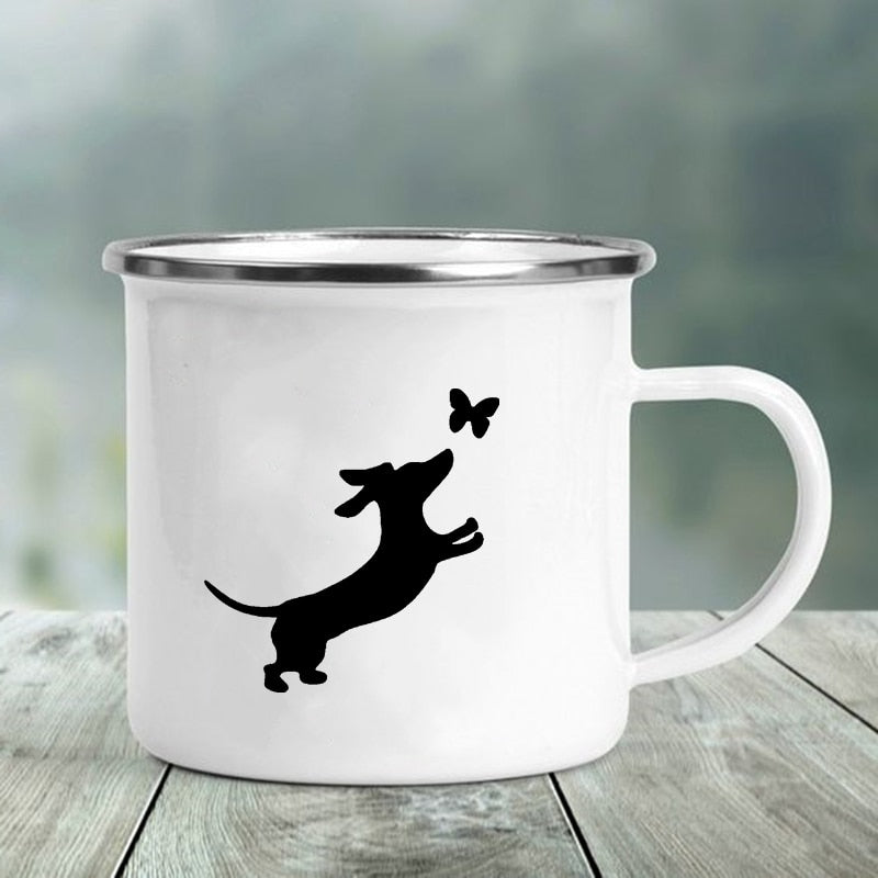 Enamel Cups for Dachshund People! They are going to want this one!