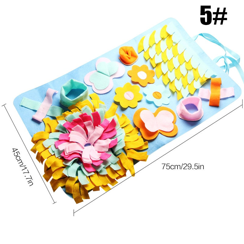 Pet Dog Sniffing Mat Find Food Training Blanket Play Toys Cat Mat for Relieve Stress Puzzle Snuffle Mat Pad