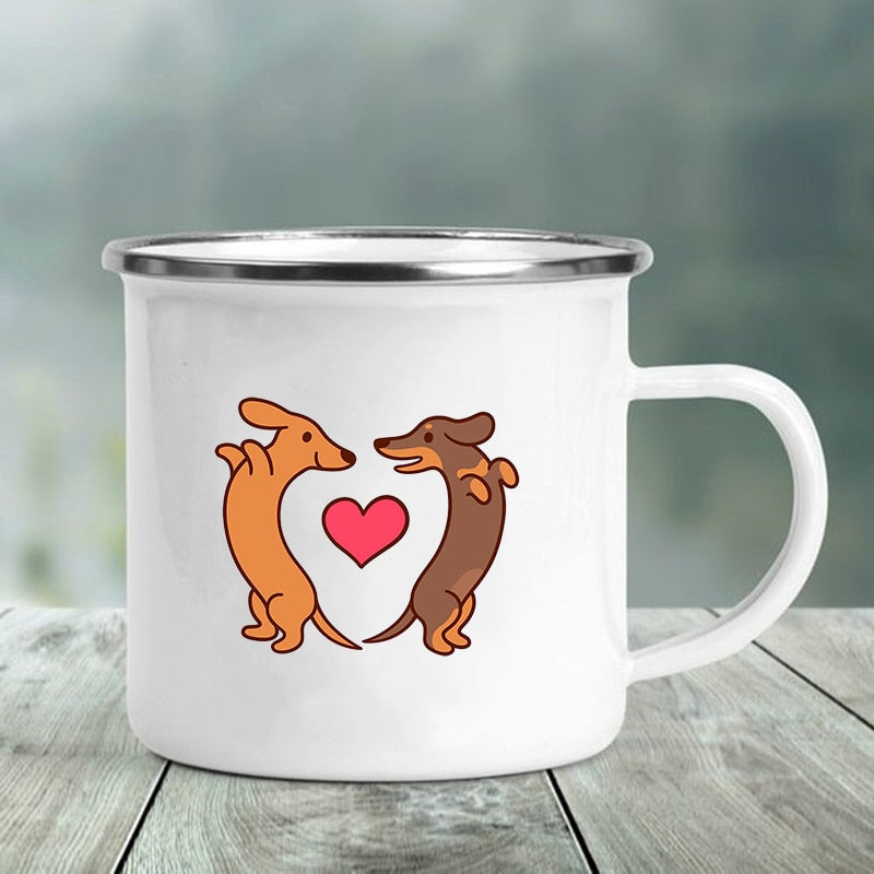 Enamel Cups for Dachshund People! They are going to want this one!