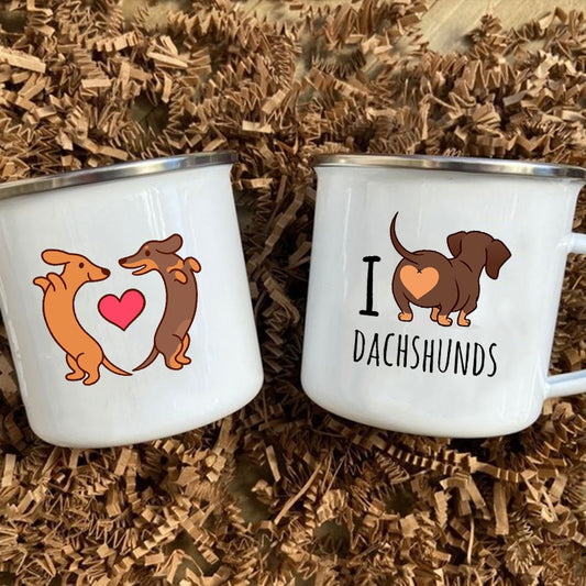 Enamel Cups for Dachshund People! They are going to want this one!