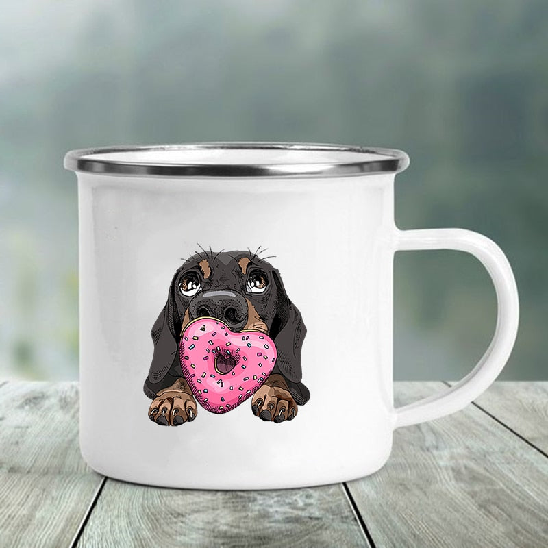 Enamel Cups for Dachshund People! They are going to want this one!