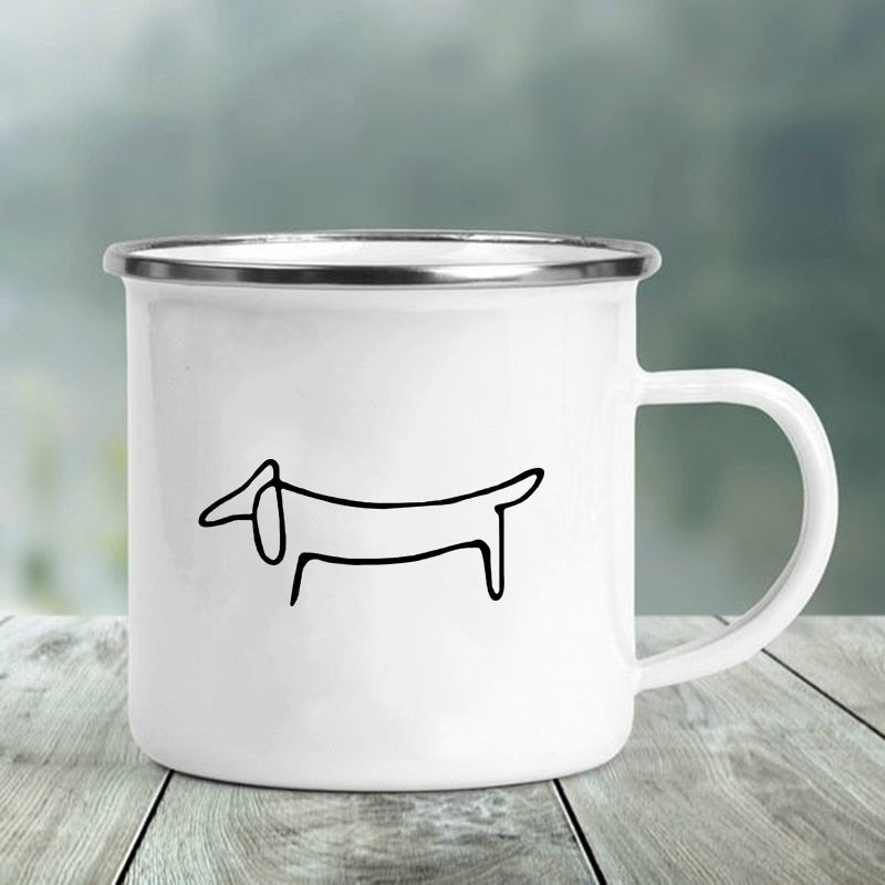 Enamel Cups for Dachshund People! They are going to want this one!