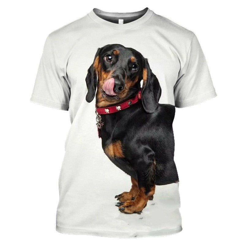 2023 Dachshund Print T-Shirt 3D, Perfect for Doxie Dads and Brothers, sizes S-4X