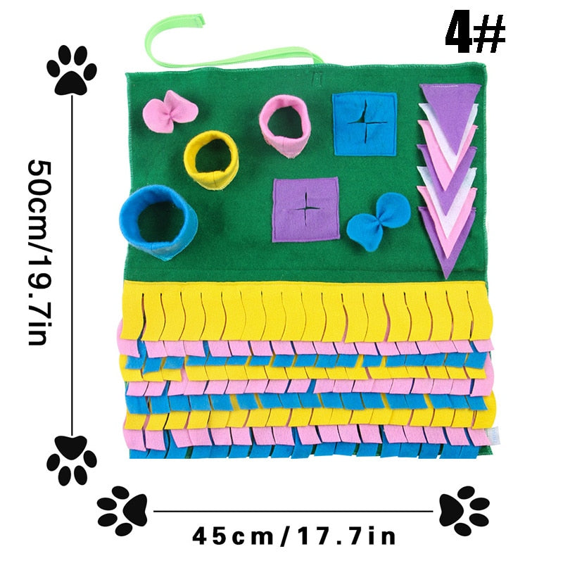 Pet Dog Sniffing Mat Find Food Training Blanket Play Toys Cat Mat for Relieve Stress Puzzle Snuffle Mat Pad