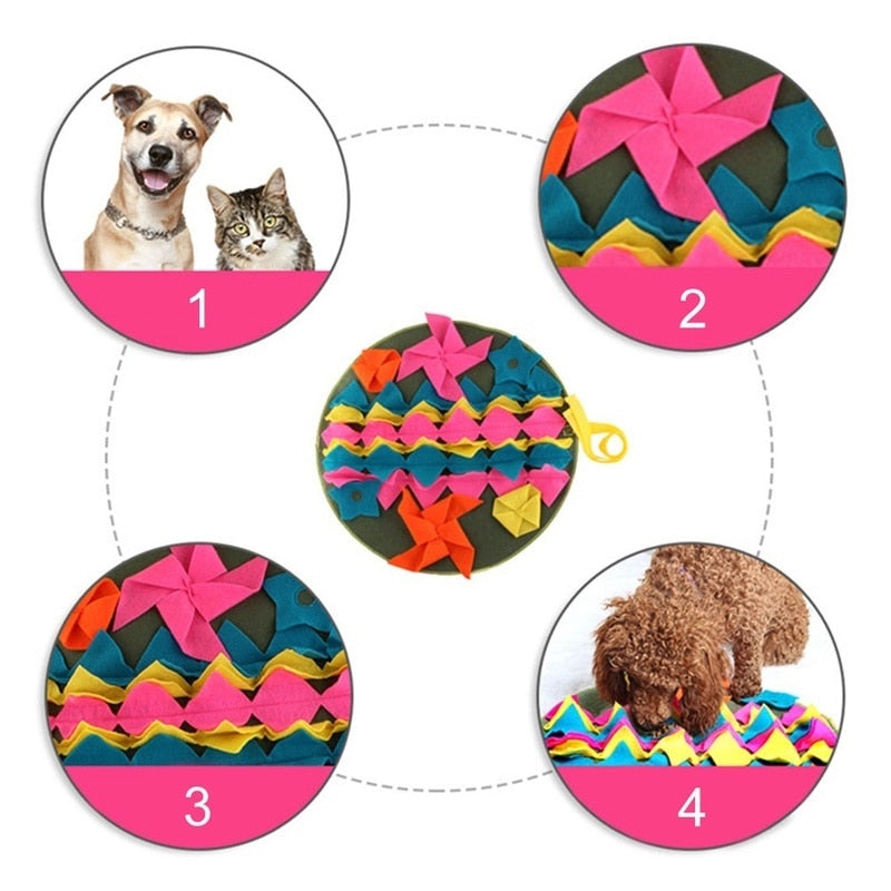 Pet Dog Sniffing Mat Find Food Training Blanket Play Toys Cat Mat for Relieve Stress Puzzle Snuffle Mat Pad